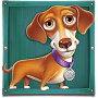 Dog in green box