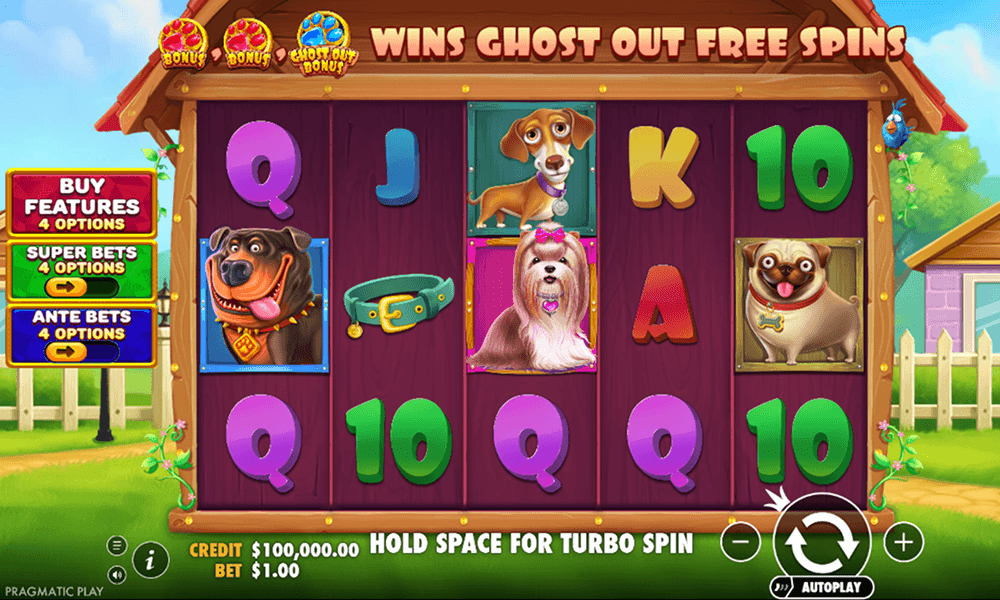 Graphics of The Big Dog House slot